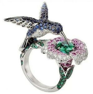 Women's Bird Flower Ring
